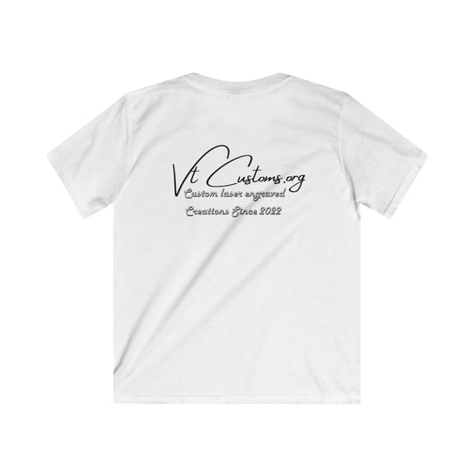 Kids Tee – VtCustoms.org Script Logo Back Print | Lightweight White Children's T‑Shirt