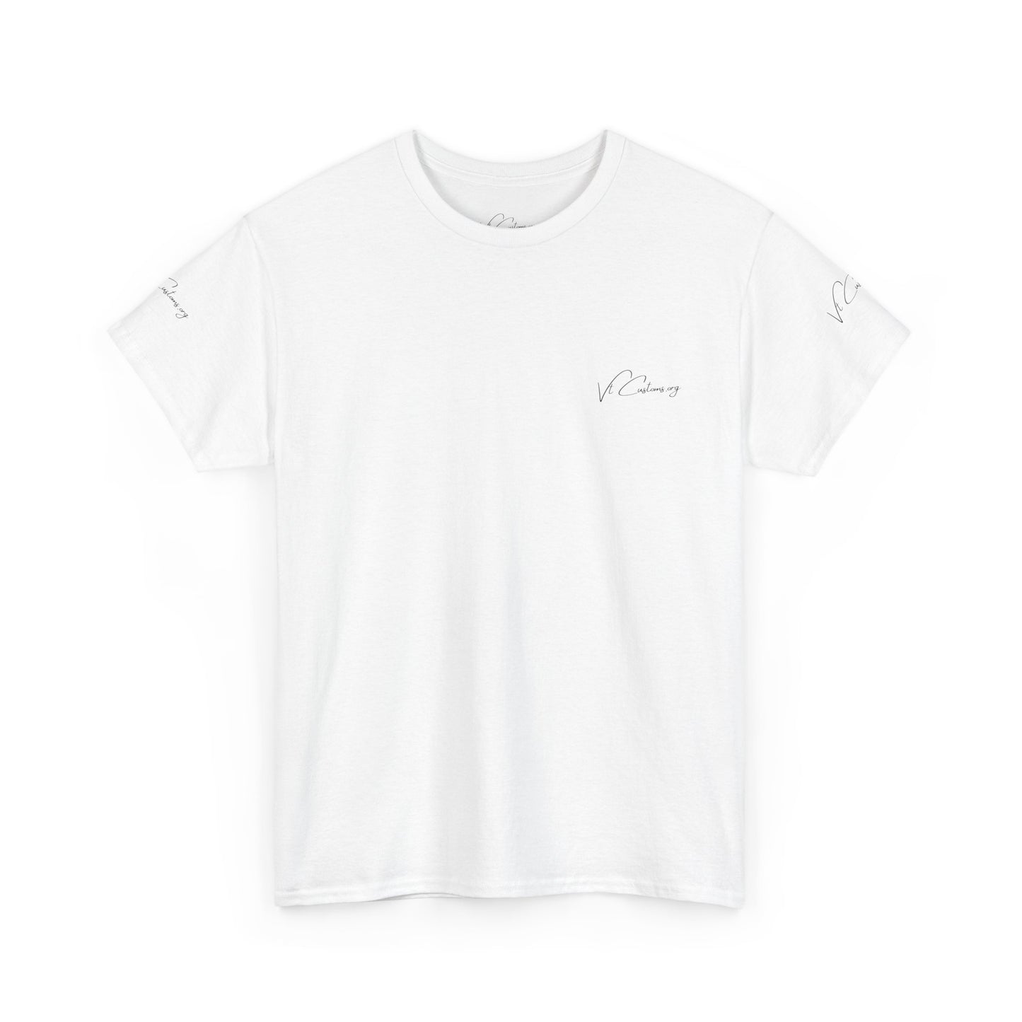 Signature Script Cotton Tee — VC Customs 'Custom Laser Engraved' Graphic