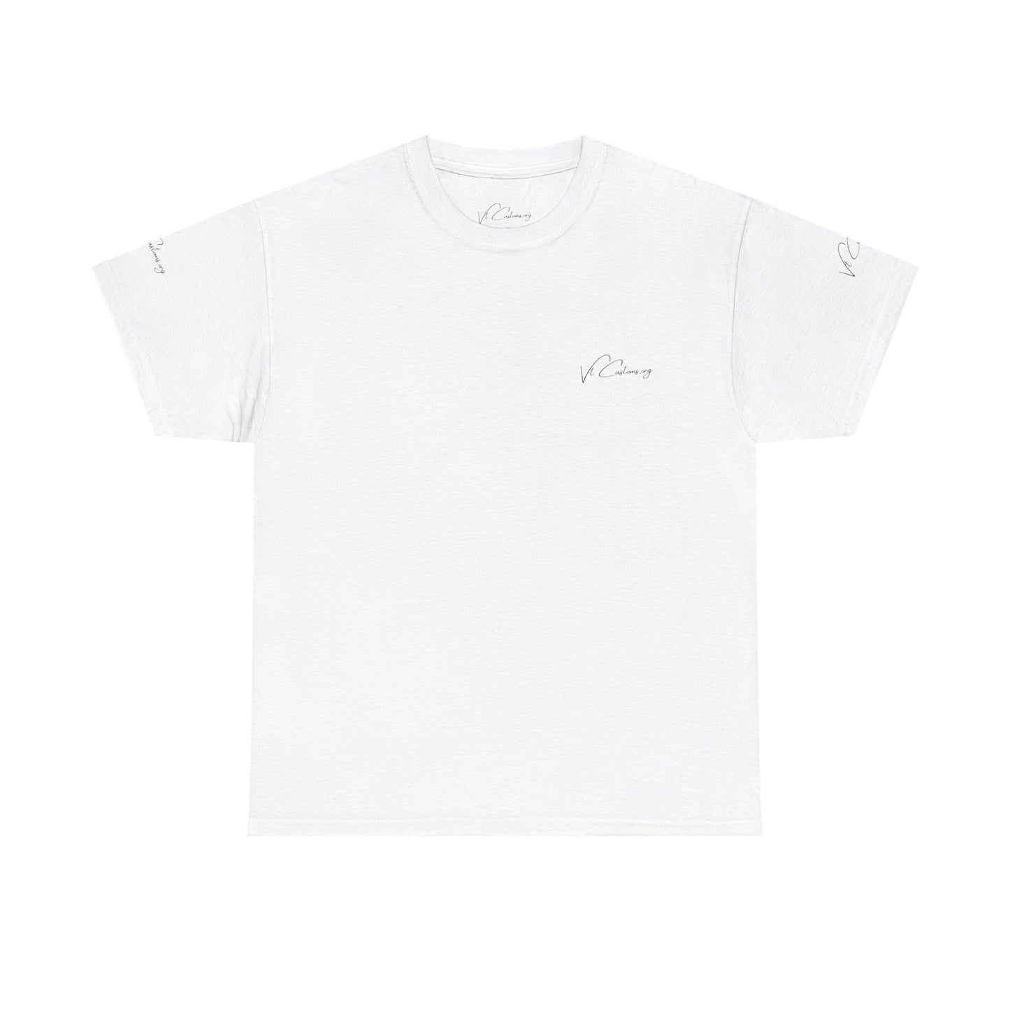 Signature Script Cotton Tee — VC Customs 'Custom Laser Engraved' Graphic